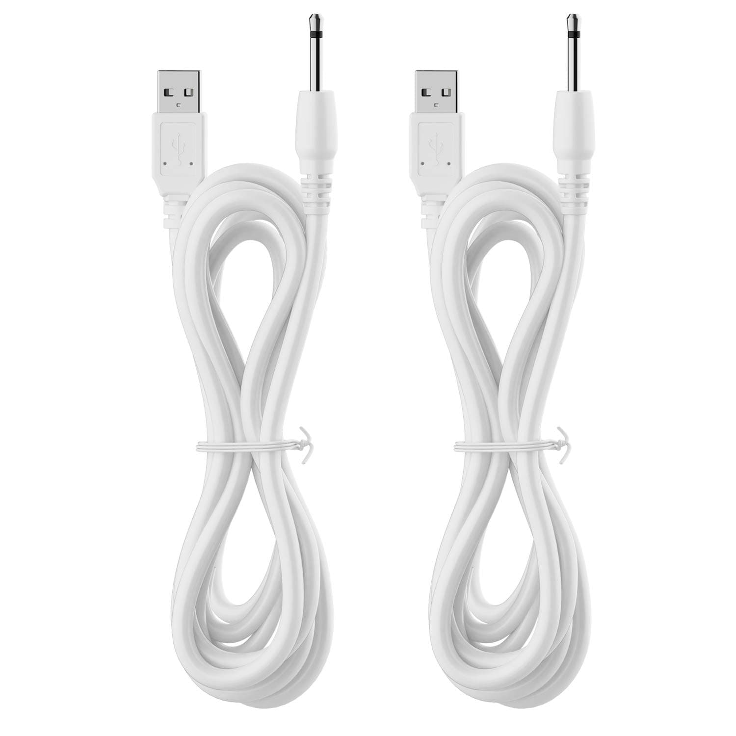 USB Fast DC Charging Cable for Wand Massagers, Upgraded Durable Original Replacement 2.5mm DC Charging Cable Compatible for Mini Wand Massager 31''(80cm), 2 Pack