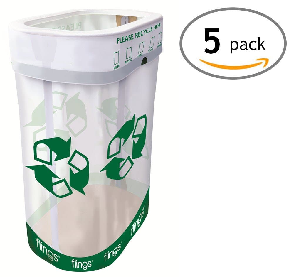 Flings Bins POP UP Recycle Bins - 5 Pack