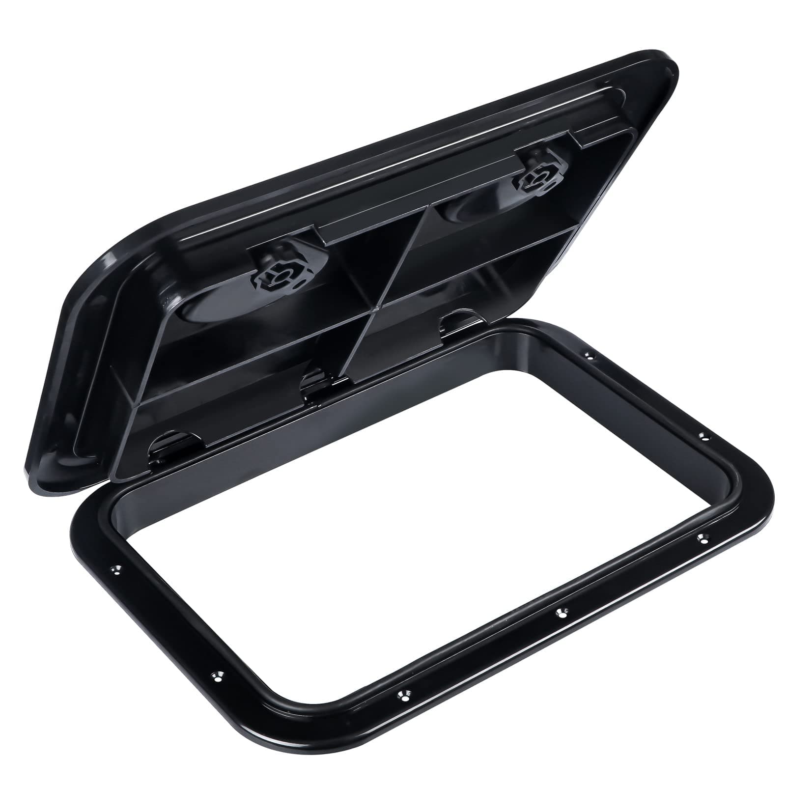 Smart Marine Deck Access Hatch 17.3“×12.4 Black Rectangle Boat Hatch & Lid,Deck Hatch