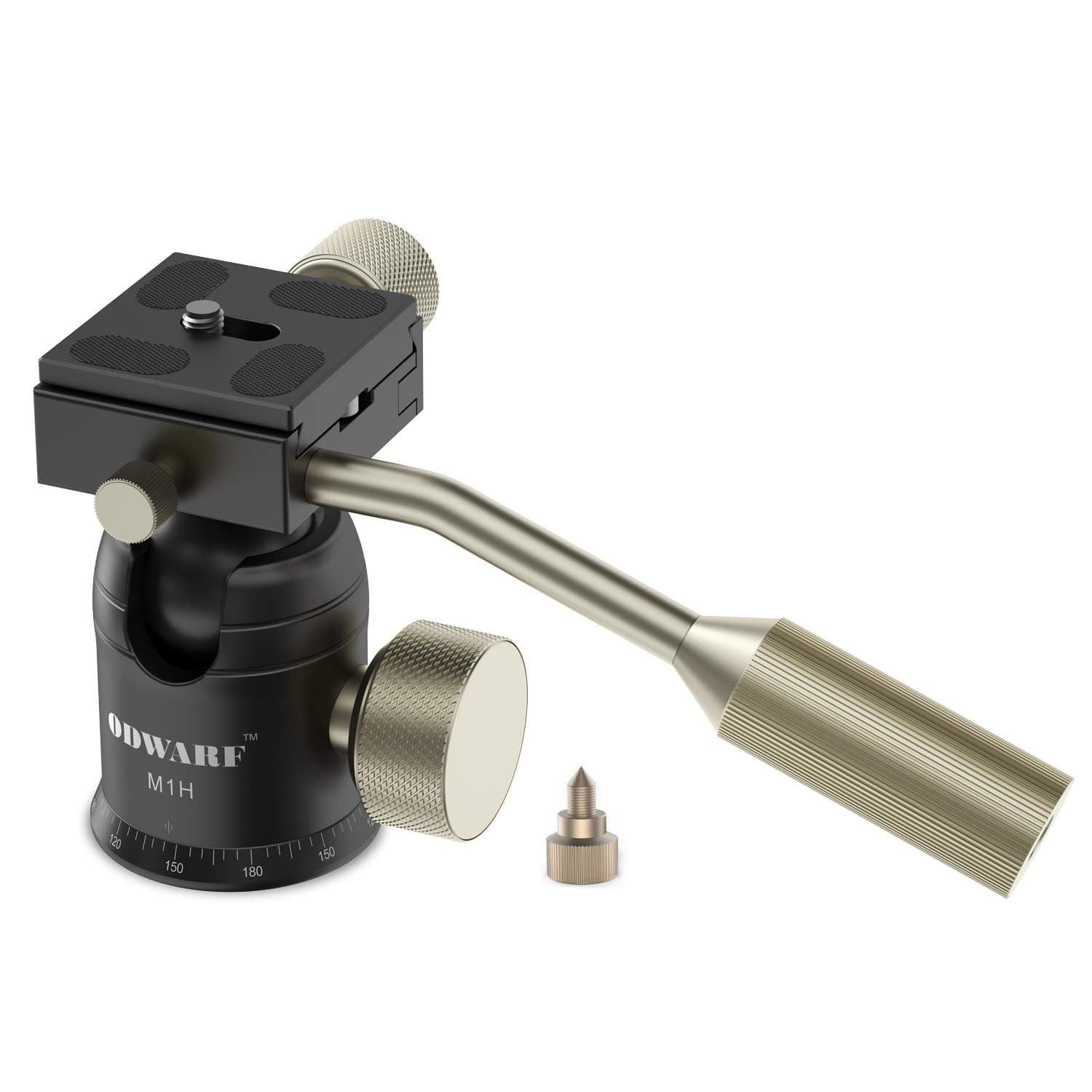 M1H CNC Camera Tripod Ball Head Max Loading 17.6lbs Ballhead Tripod Heads Mini Ball Heads with 1/4 Inch Fast Shoe Plate for For Mirrorless Cameras, IPhones,IPad,Telescope