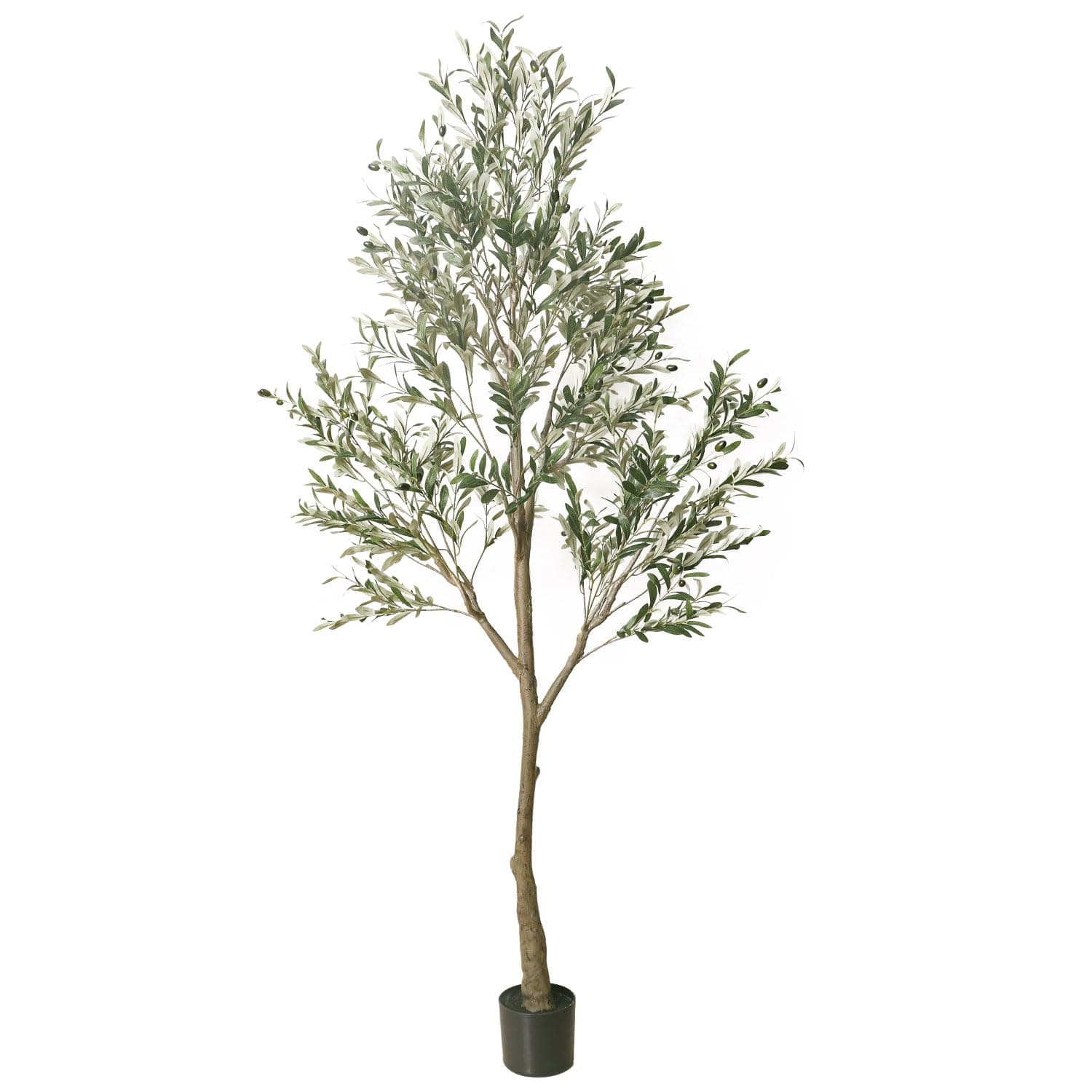 Phimos Artificial Olive Tree Tall Fake Potted Olive Silk Tree with Planter Large Faux Olive Branches and Fruits Artificial Tree for Modern Home Office Living Room Floor Decor Indoor (6FT)