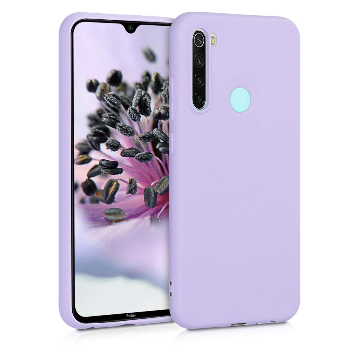 kwmobile Case Compatible with Xiaomi Redmi Note 8 (2019/2021) Case - Soft Slim Protective TPU Silicone Cover - Lavender