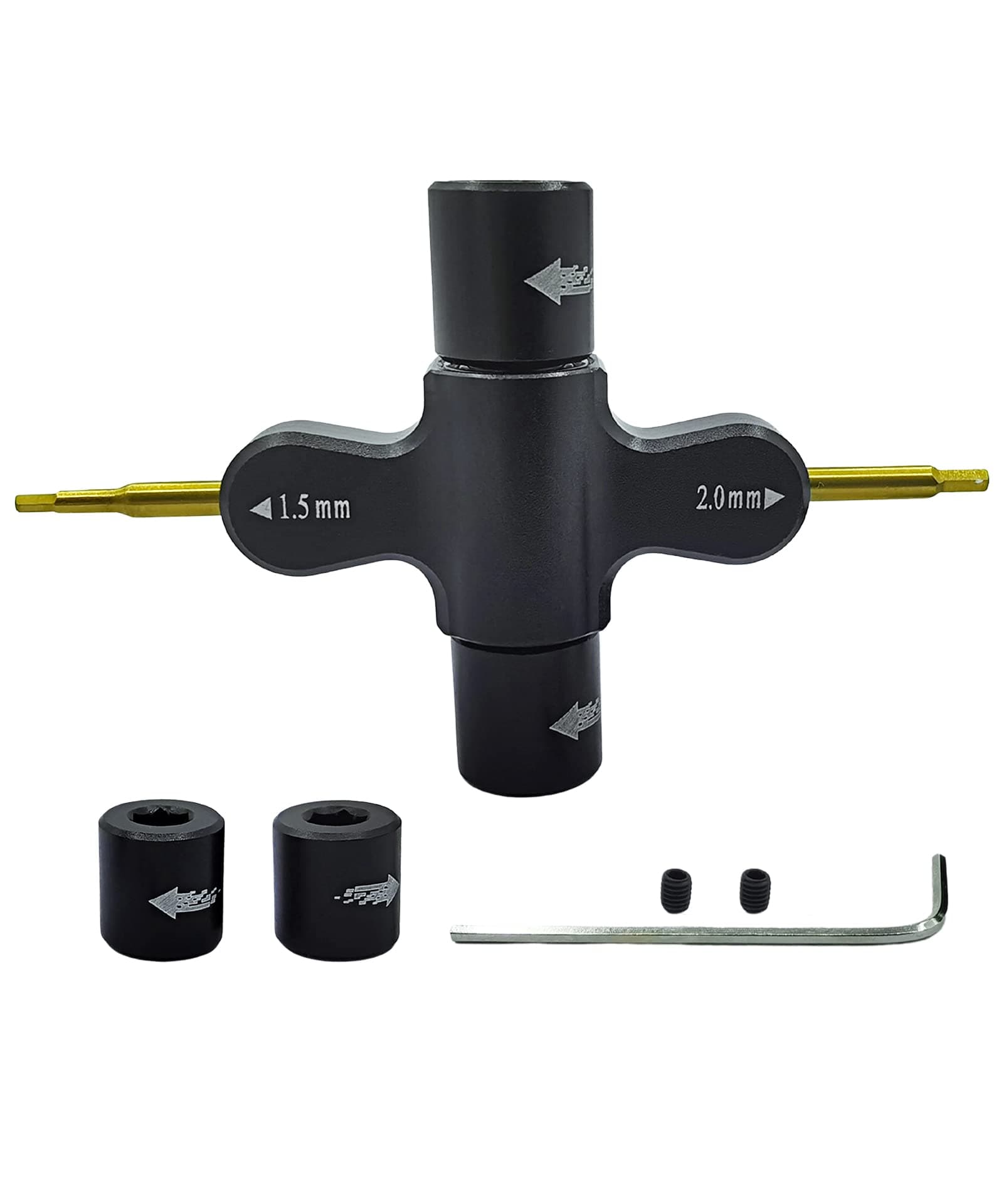 Multifunctional Quick Release Wrench Tool M5 M3 Wrench 1.5mm/2mm screwdriver with Built in One Way Bearing Tool for RC Drone FPV Racing