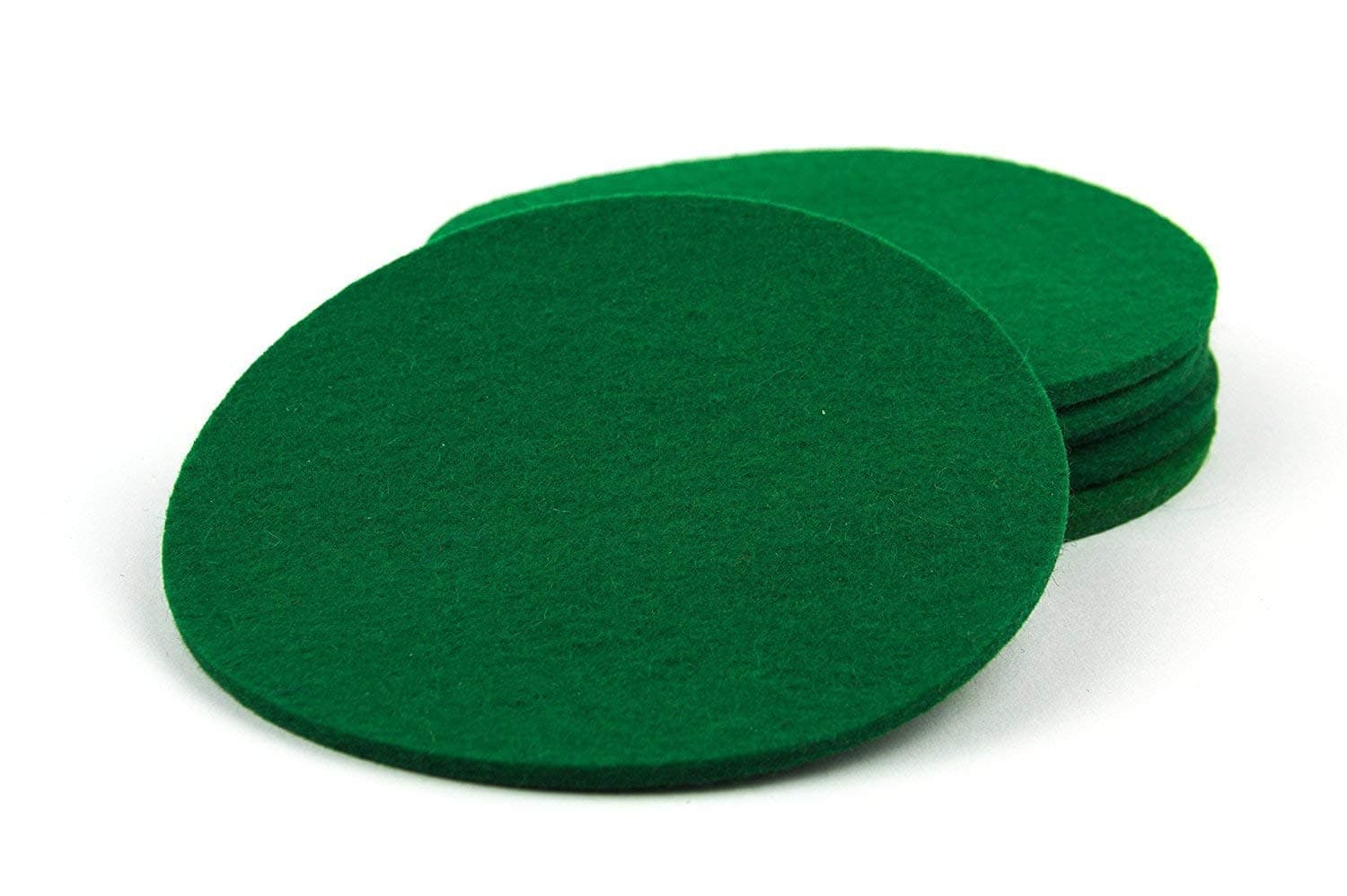 Felt Table Mat Round 10 cm for Glasses Set of 6 100% Wool Felt, Coasters Drinks Coasters Assorted Colours grün