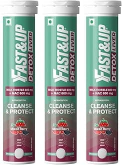 Liver Detox (60 Effervescent Tablets) |Cleanse & Protect Liver| Milk Thistle Extract | N-Acetylcysteine (NAC) | Eliminates Toxins | Liver Recovery | Improved Liver Health- Mixed Berry Flavor