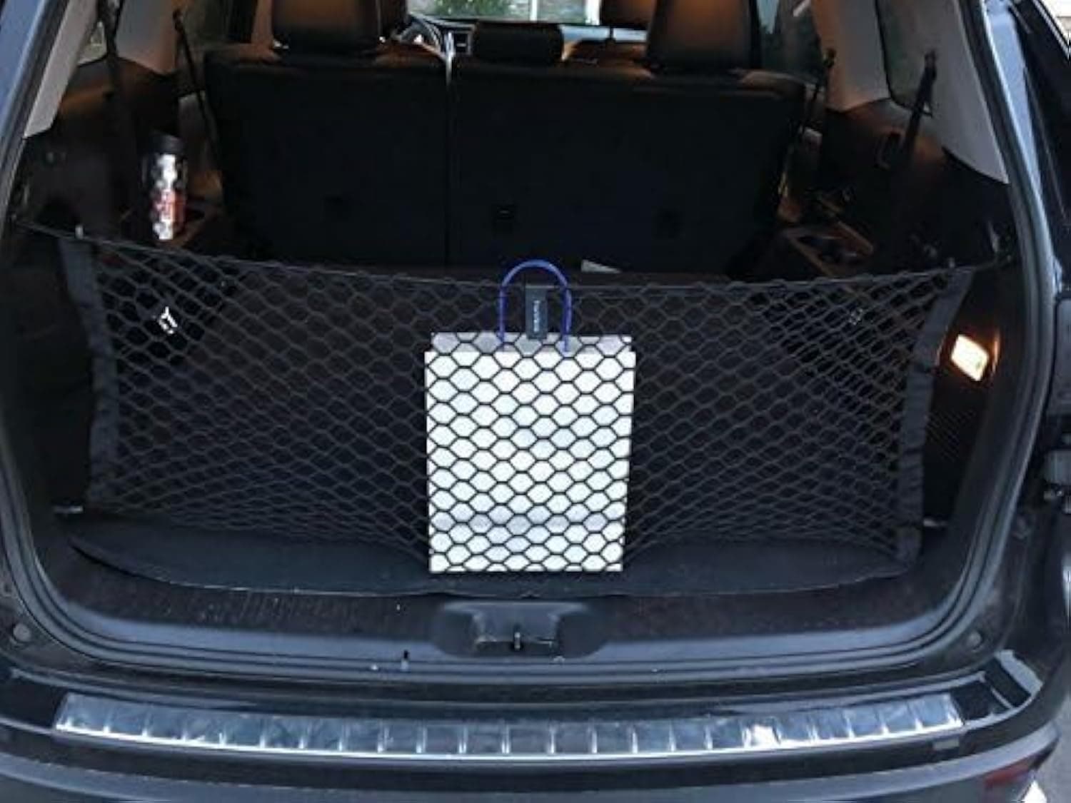 Envelope Style Trunk Mesh Cargo Net | for Toyota Highlander 2014-2025 Regular & Hybrid Car Accessories | Premium Trunk Organizers and Storage | SUV Truck Cargo Nets | Vehicle Carrier Organizer