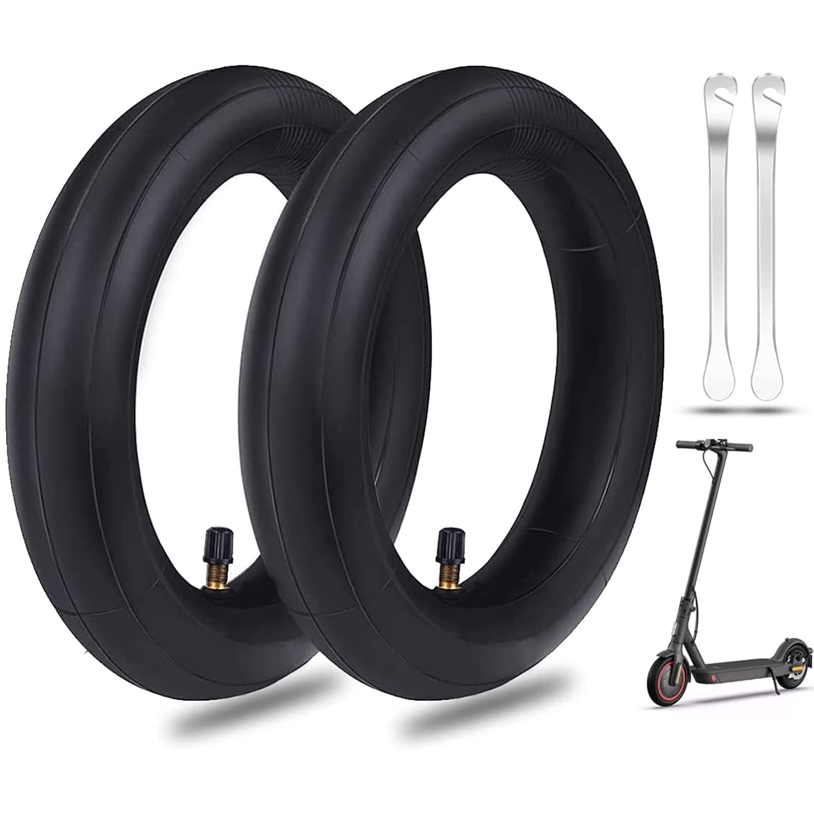 2 Pcs 8.5inch (8 1/2 x2) Inner Tubes, Anti-slip Double Thickness Replacement Tube with 2 Tyre Stick for Xiaomi M365/Pro, Mijia Scooter, Electric Scooter 8.5" Universal Inflatable Front/Rear Tires
