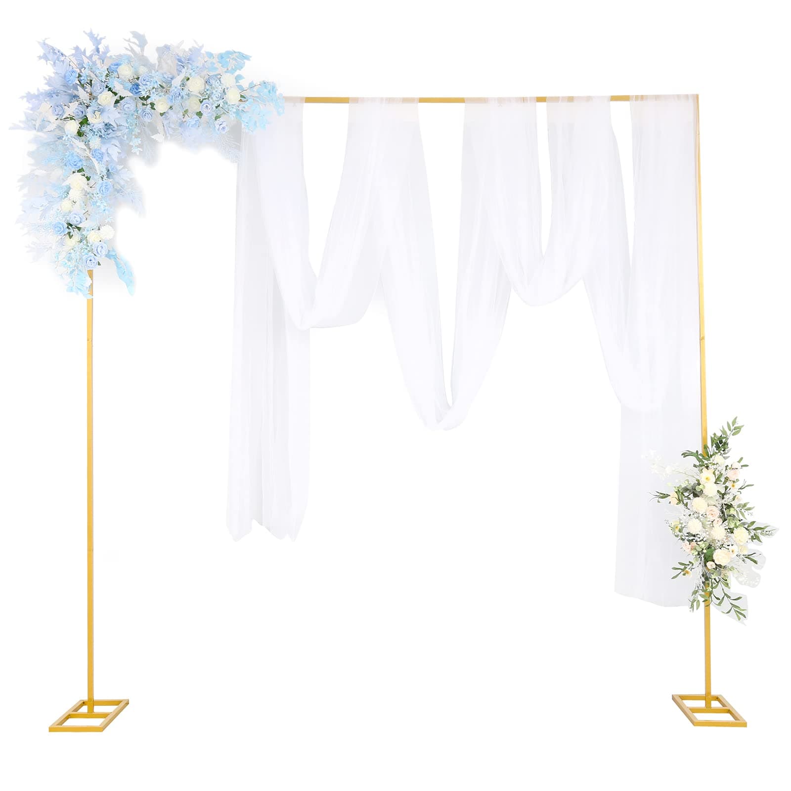 Wedding Arch Backdrop Stand,10x10Ft Adjustable Backdrop Stand Heavy, Gold Balloon Arch Stand,Backdrop Stand Kit for Ceremony Birthday Party Celebration Baby Shower Candy Tables Anniversary