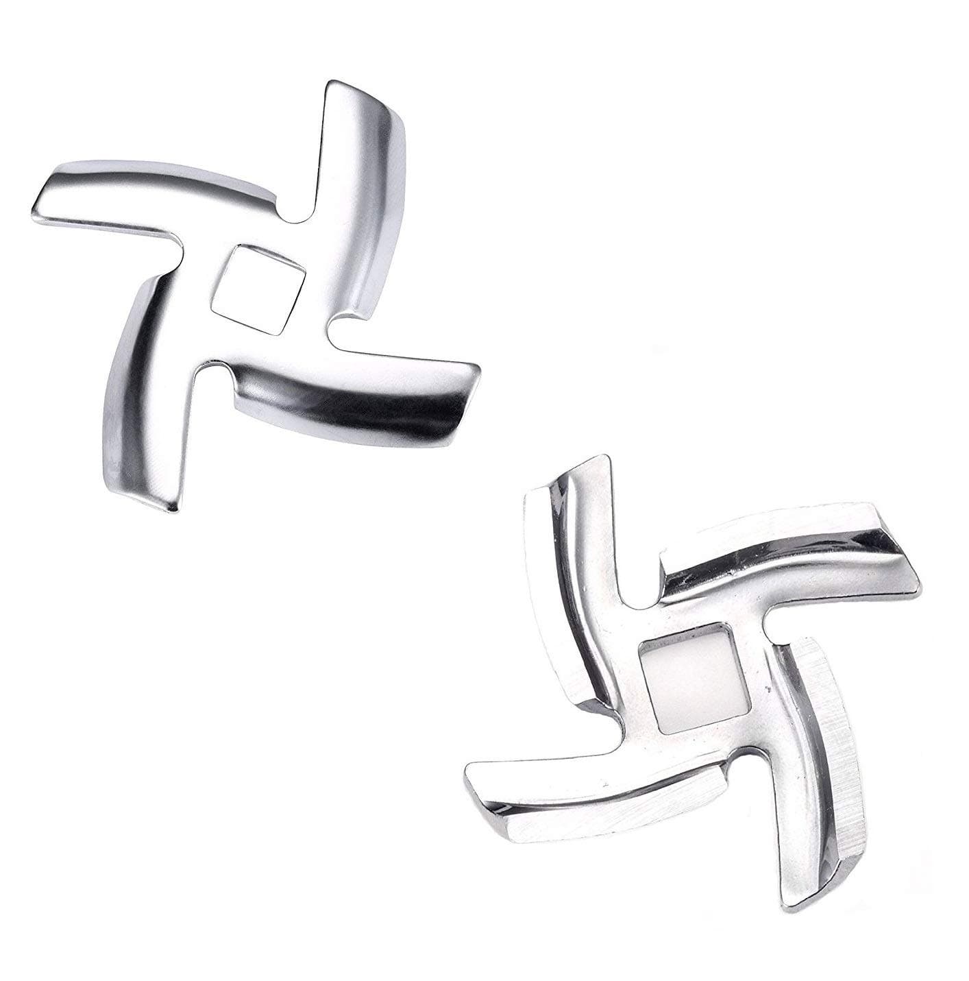 Meat Grinder Blade Replacement, For Gvode KITOART COFUN meat grinder Attachment, Stainless Steel Knife cutter replacement for size #5 Food Grinder Attachment, 2PCS