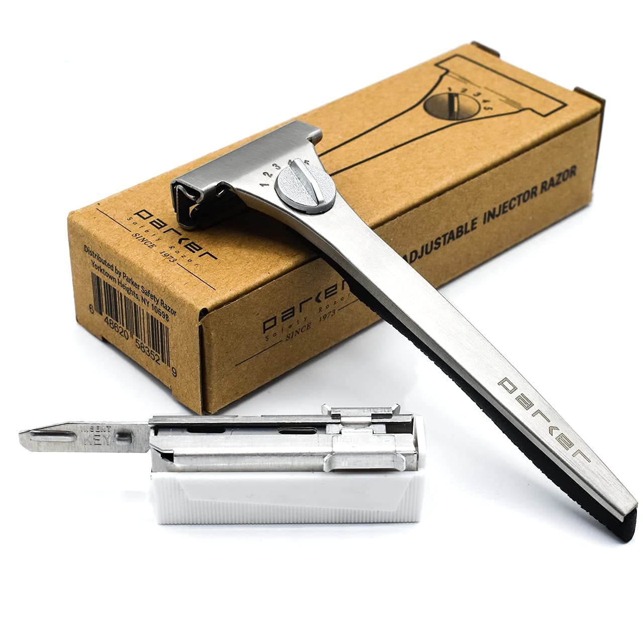 Parker Adjustable Injector Razor – Single‑Edge Safety Razor with Dial‑Control...