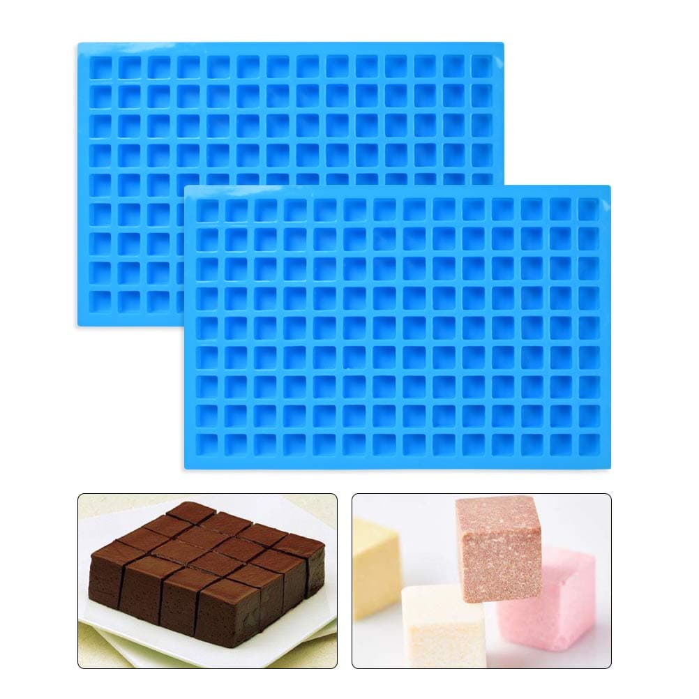 2Pcs 126 Cavity Square Silicone Mold, Square Silicone Candy Molds, Mini Candy Molds for Chocolate Gummy Ice Cube Jelly Truffles Pralines Caramels Ganache