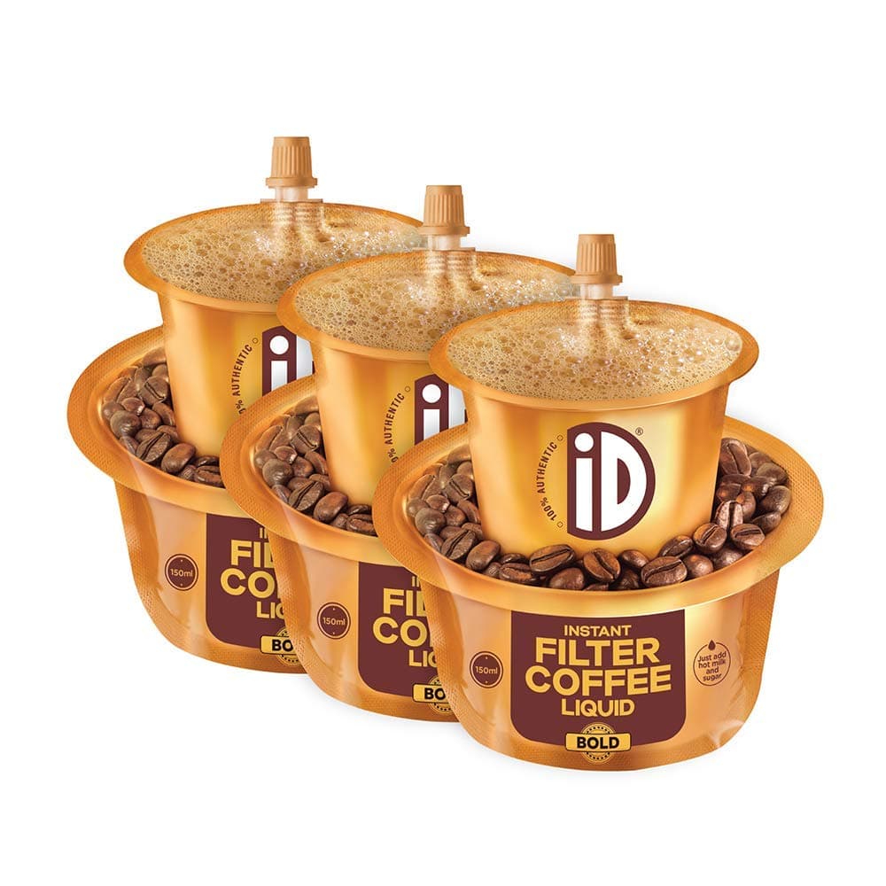 100% Authentic | Bold | Instant Coffee Pouch | Coffee Decoction | Liquid | 70% Coffee & 30% Roasted Chicory | Arabica & Robasta Beans | Serves 24 Cups | Pack of 3 | 450Ml (150Ml Each Pack)..