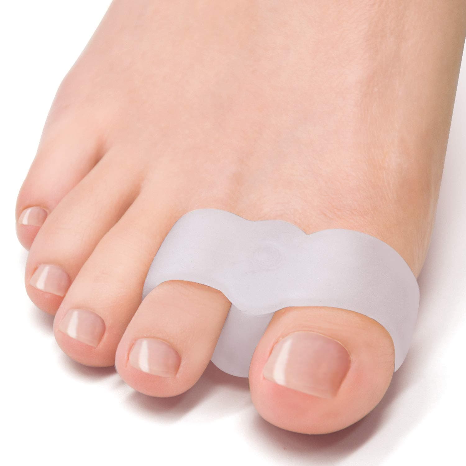 Welnove Bunion Corrector Toe Separators with 2 Loops, Pack of 12(White)