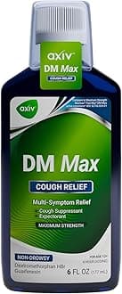 AXIV DM Max Liquid Cough & Cold Medicine for Adults, Cold and Flu Medicine for Excess Mucus Relief, 6 fl oz