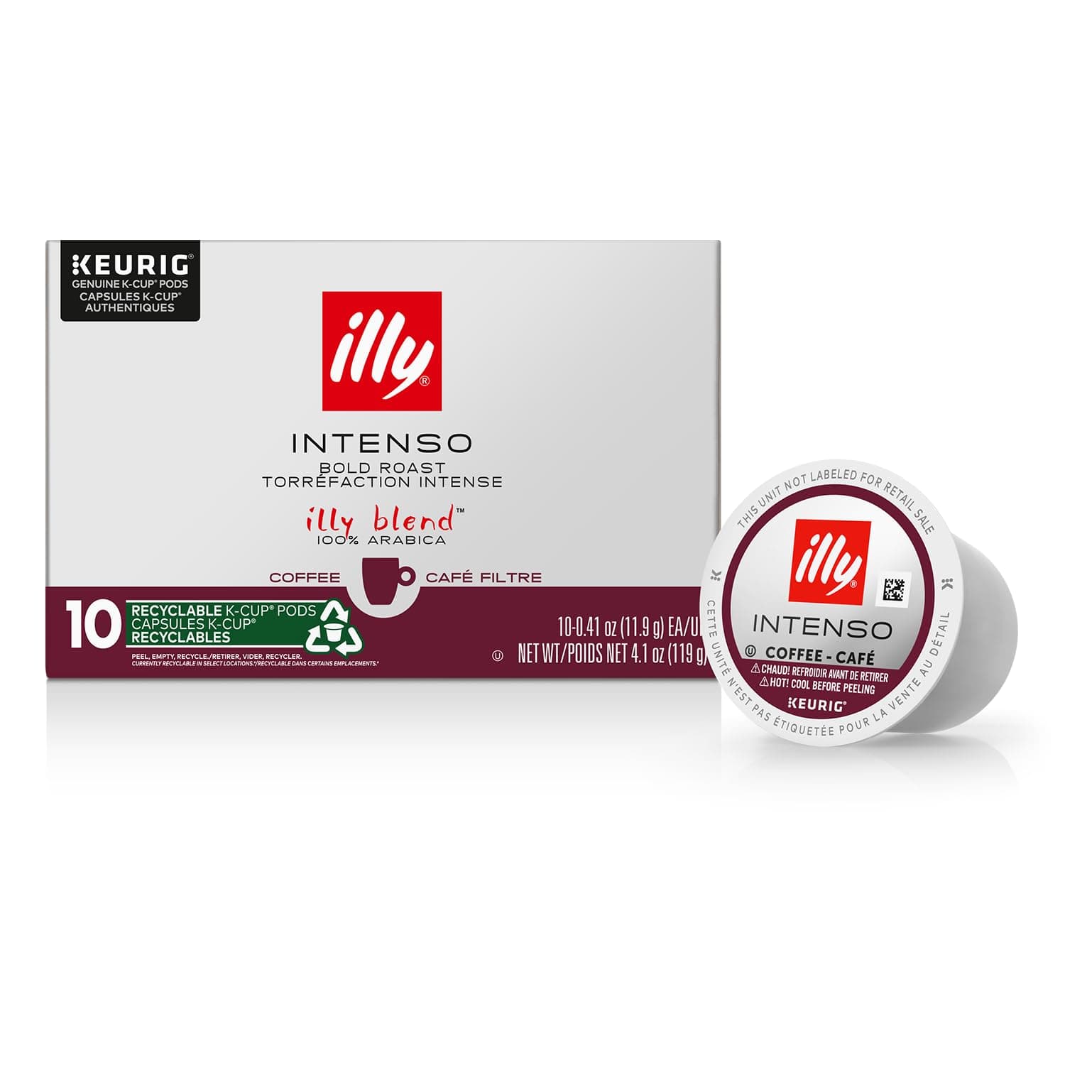 illy K-Cup Pods, Dark Roast, 10 Count by Illy