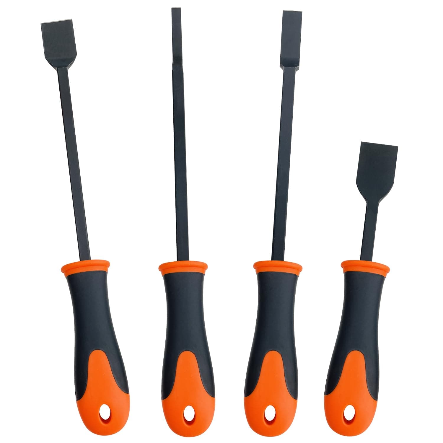 Gasket Scraper Set, 4-Piece, 1/4",1/2", 31/32", Rust, Residue and Buildup Cleaning Blade Scraper Tool, 11 13/16" Extended Reach Handle