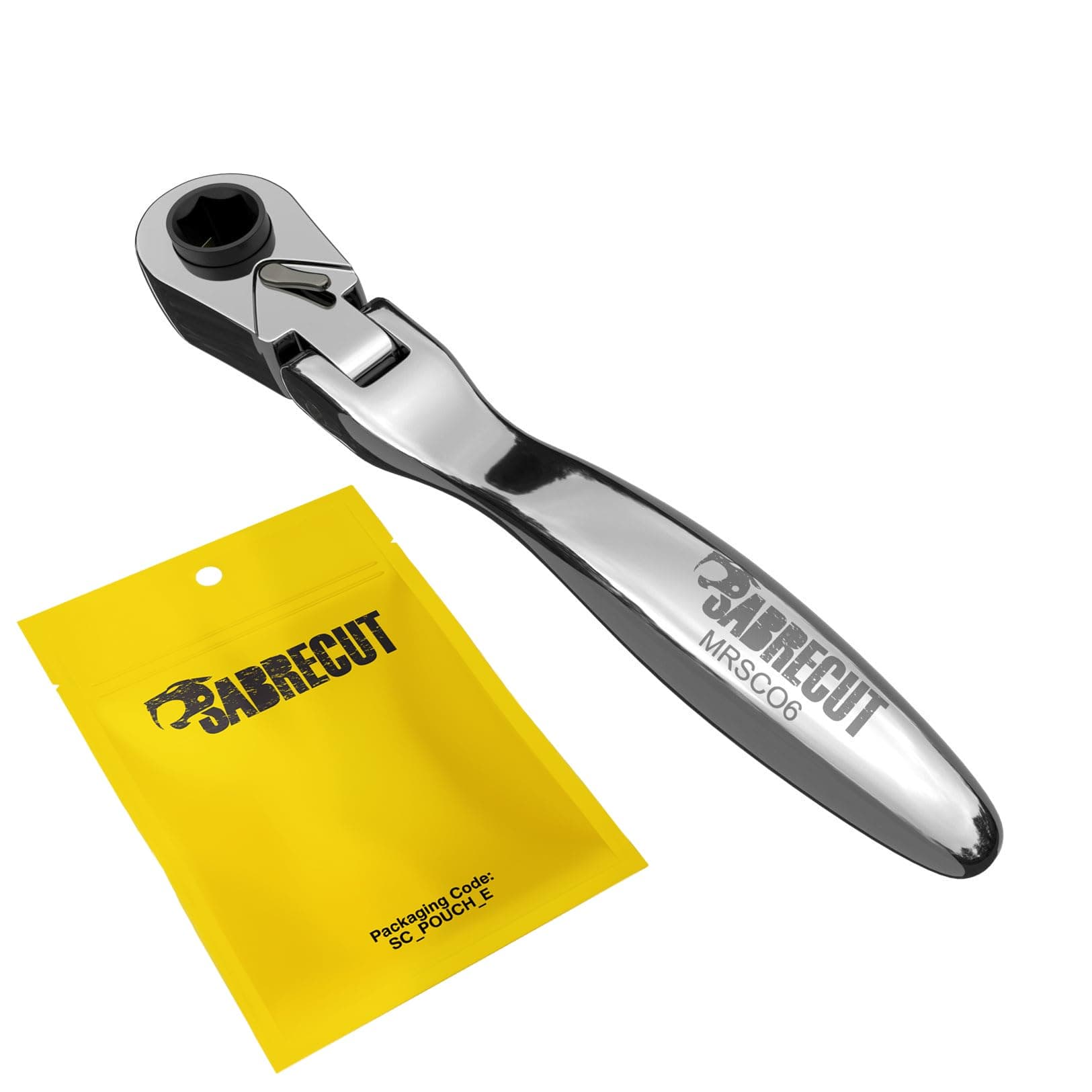 1 x MRSC06 Flex Head Mini Micro Ratchet 6.3mm HEX 1/4" Square Drive Stainless Steel Professional 60 Tooth Gear Hand Ratchet Wrench