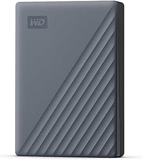 Western Digital WD Portable HDD 5TB USB 3.0 Gray My Passport USB-C Dual Compatibility with USB-C & USB-A, Encryption, Password Protection, External Hard Disk / Manufacturer 3-Year Warranty