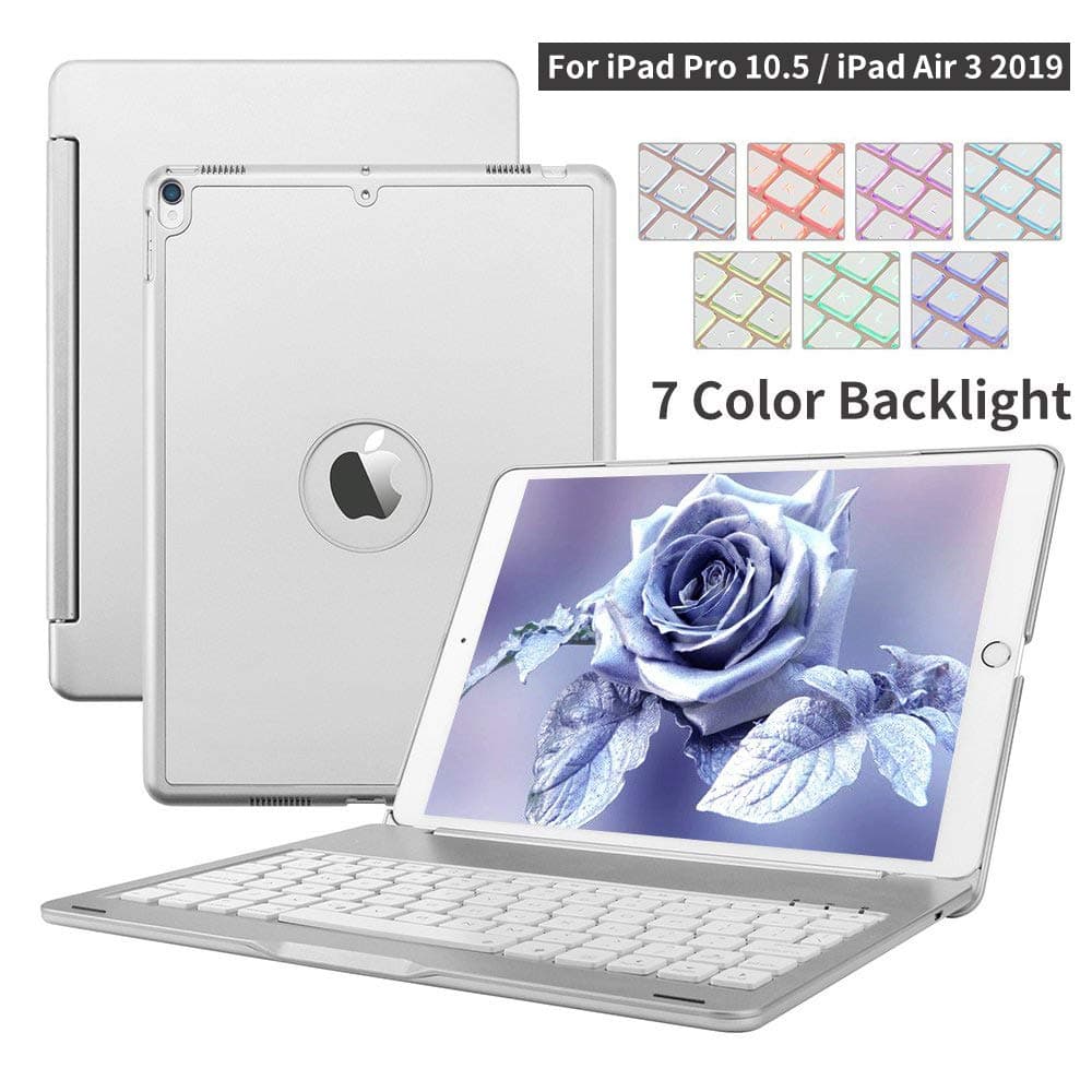 Dingrich Keyboard Case for iPad Pro 10.5(A1701/A1709/A2123/A2152/A2153), Wireless Keyboard -Aluminum iPad Pro 10.5 Keyboard Sliver