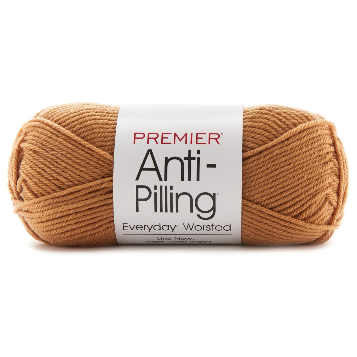 Anti-Pilling Everyday Worsted Solid Yarn-Caramel, 3 Pack