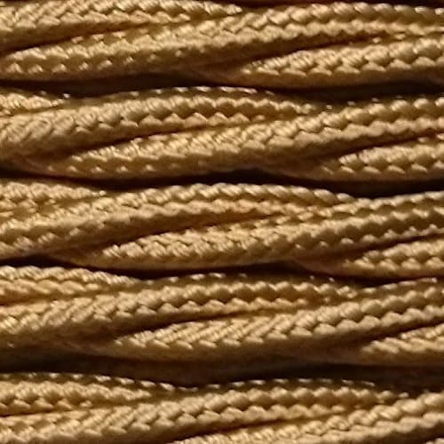 3 core 0.75mm twisted braided fabric electrical lighting flex cable antique gold per metre