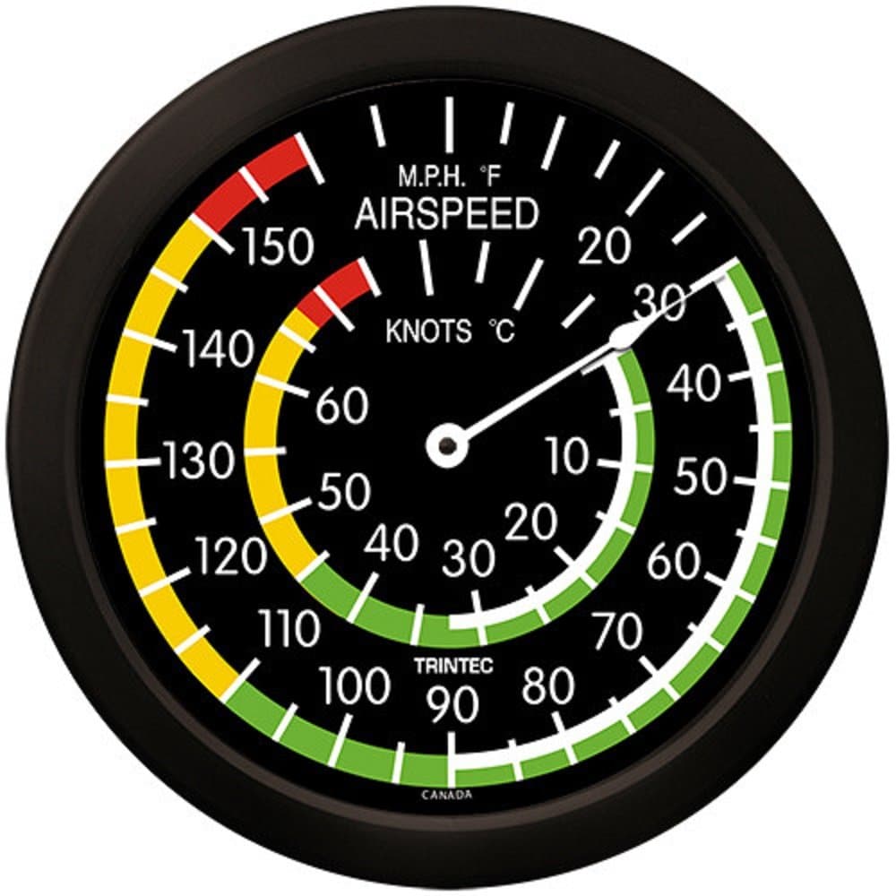 Trintec Massive 14 Aviation Airspeed Indicator Round Thermometer 9061-14 Aviatrix