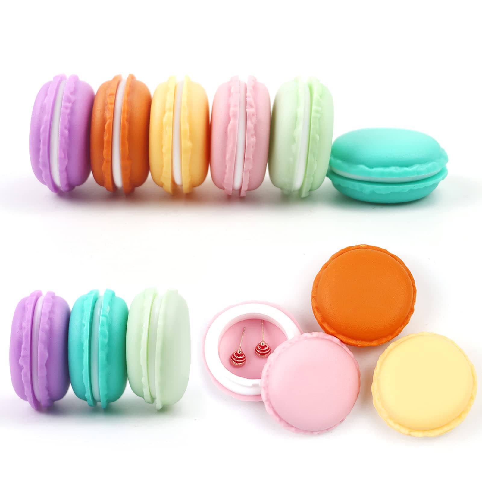 LazyMe Cute Macaron Mini Pill Box, Storage Case, Portable, Lovely Gift, Muliticolor, 12 Count (Pack of 1)