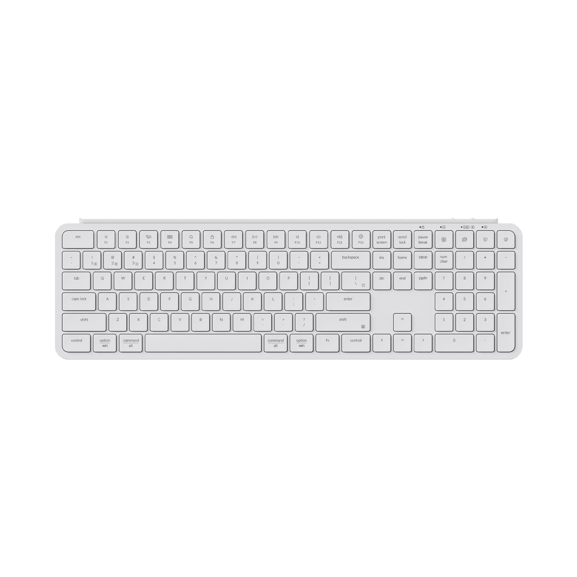 B6 Pro Ultra-Thin Wireless Keyboard, Full-Size ZMK with Numeric Keypad Quiet Typing, 2.4 GHz/Bluetooth 5.2/Wired Connection Long Battery Life, Compatible with Mac Windows Linux - Ivory White