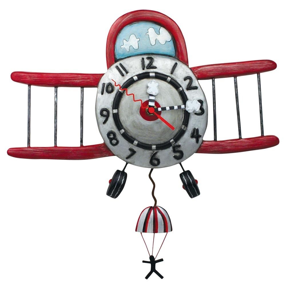 Allen Designs Airplane Jumper Pendulum Wall Clock