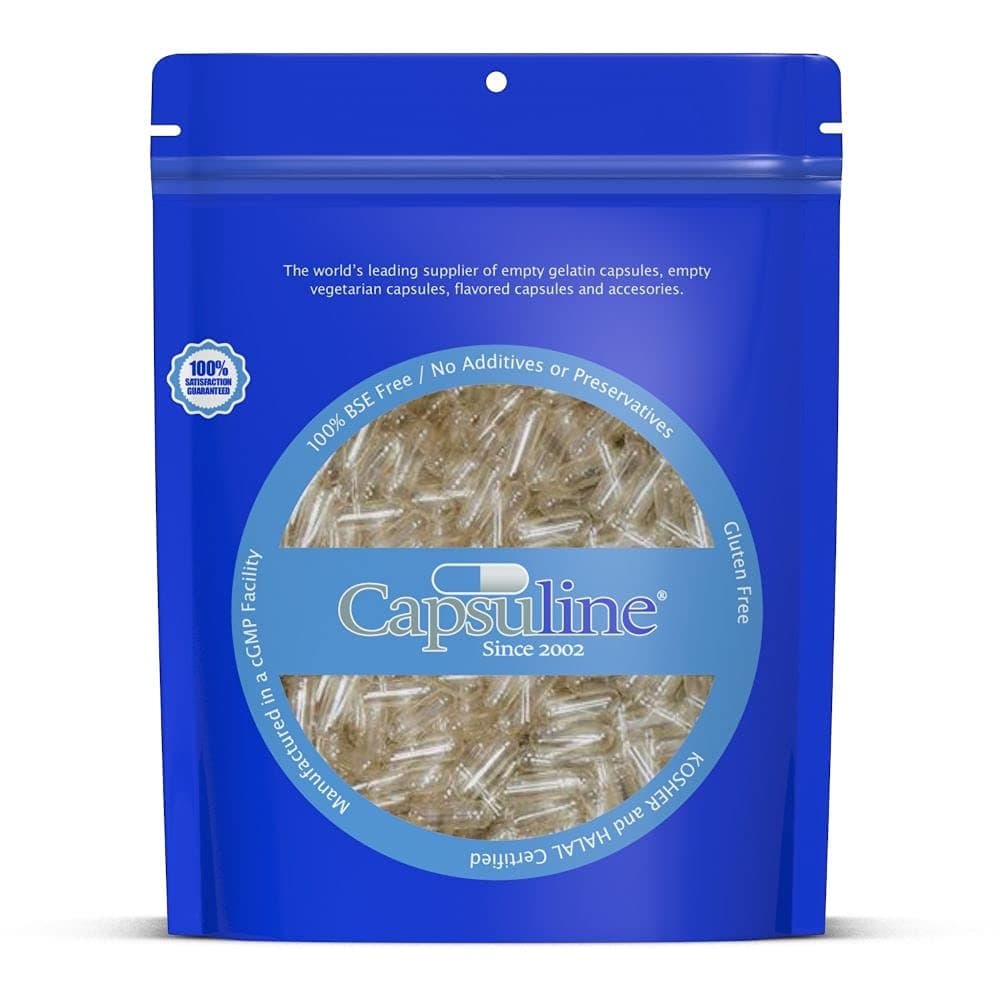 Capsuline Clear Size 1 Empty Vegetarian Capsules 5000 Count - 5000 Count