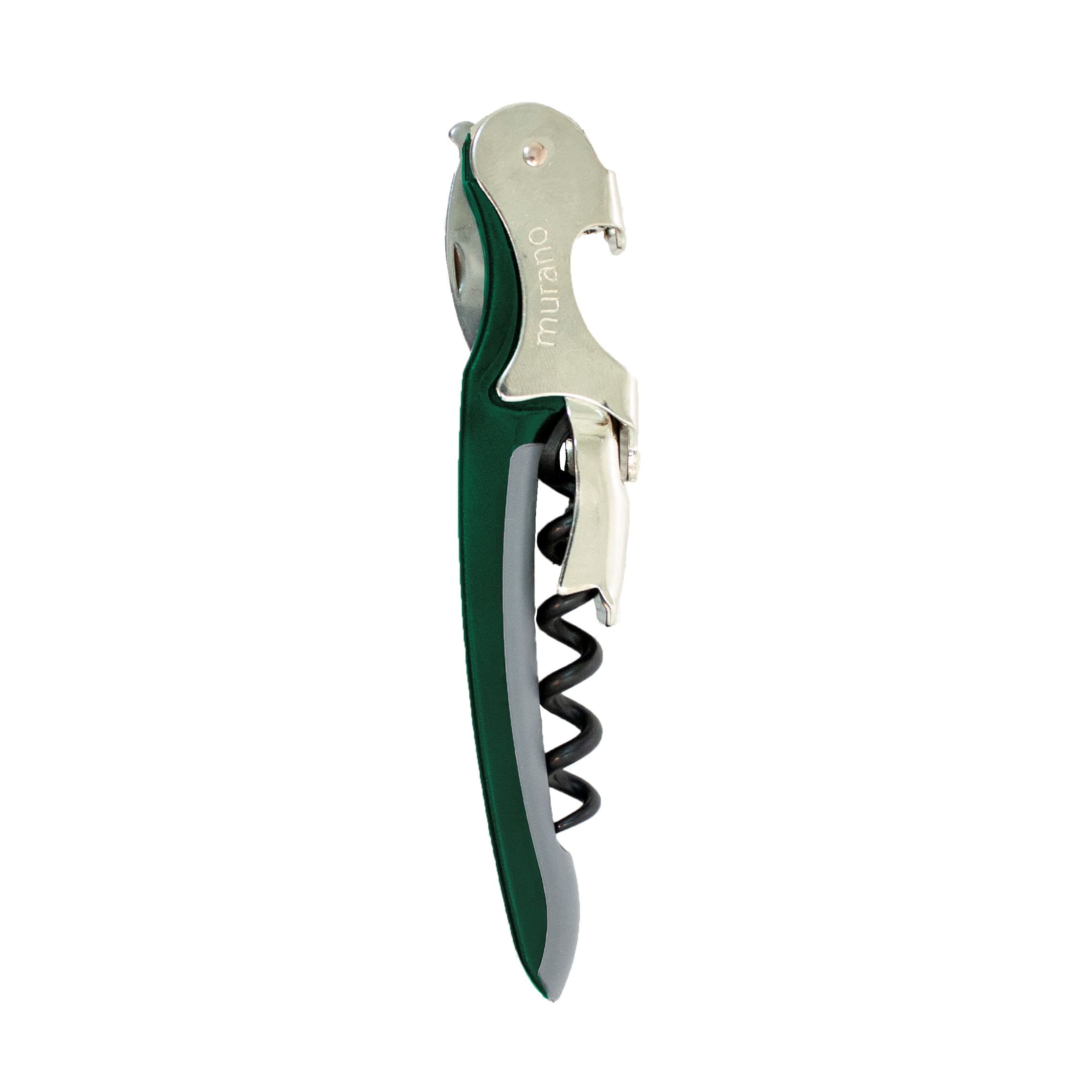 Franmara Soft-Touch Murano Two-Step Waiter Corkscrew with Nonstick Spiral (Green)