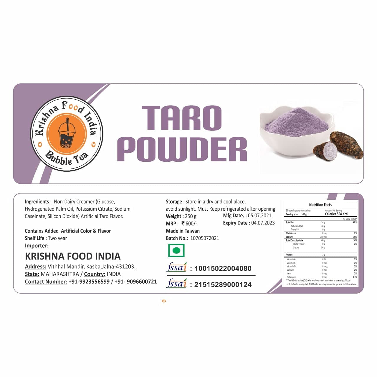 POPPING BOBA Taro Bubble Tea Powder