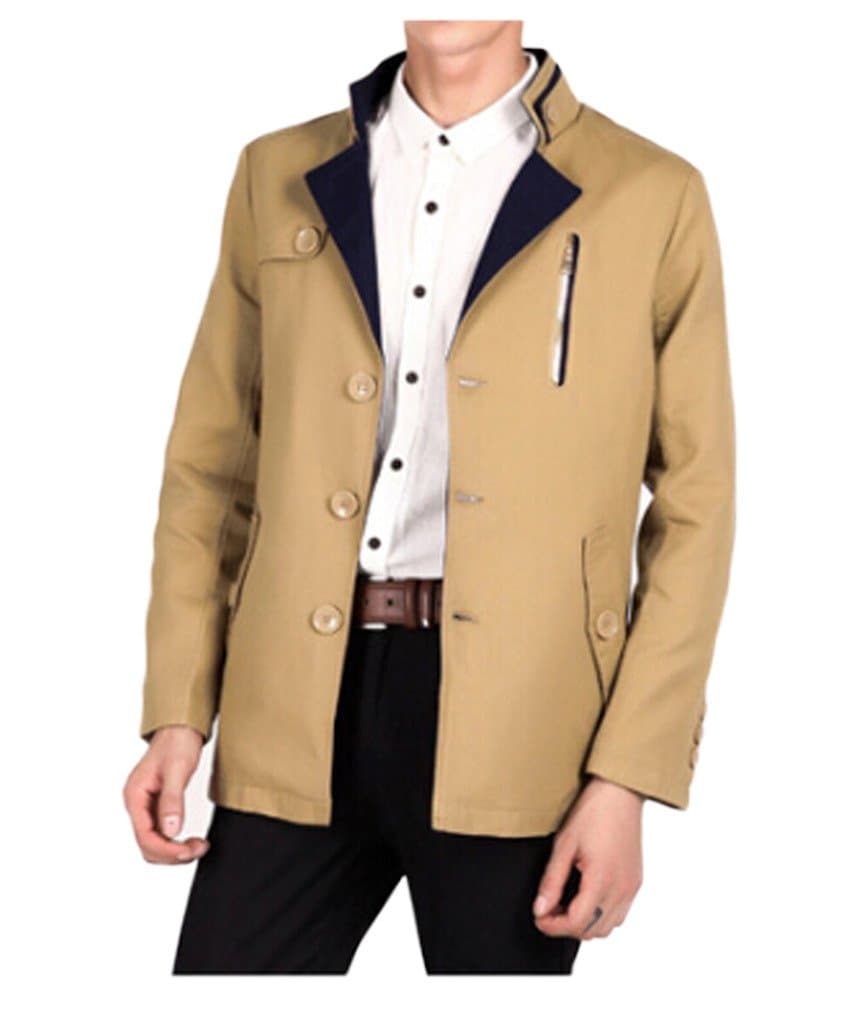 Northar Men's Cotton Button Design Slim Casual Jacket