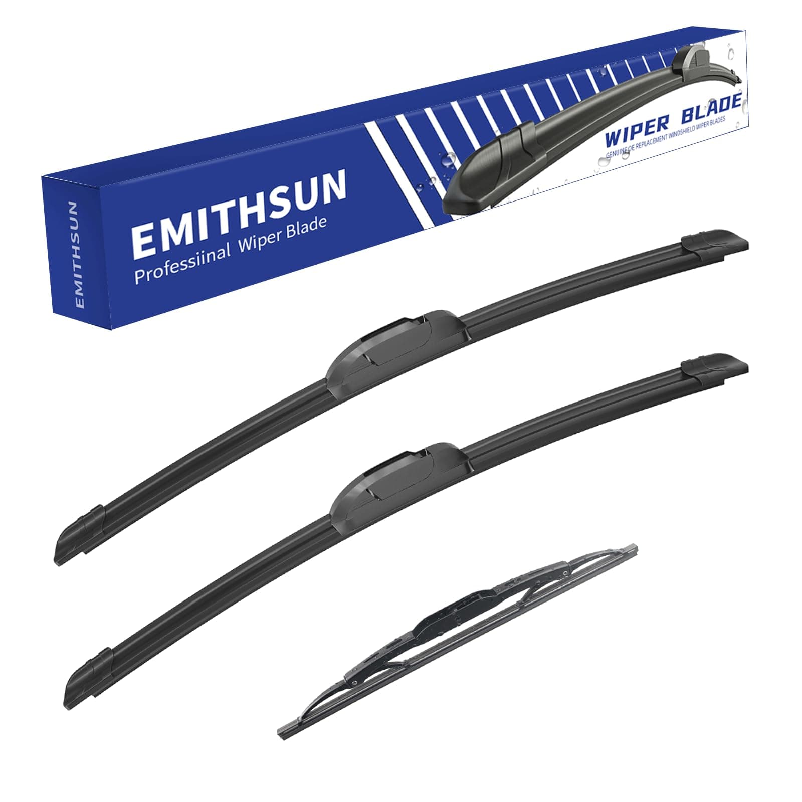 EMITHSUN® Windshield Wiper Blades Replacement for Jeep Liberty 2002-2007,That Meet OEM Quality Front Rear Wipers Blade Set for My Car -19"+19"+11"(Set of 3)