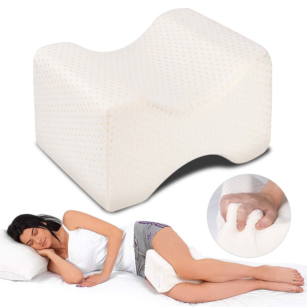 Dioxide Knee Pillow, Leg Pillow for Sleeping on Side, Memory Foam Pillow to Relieve Back, Knee, Hip and Joint Pain, Sciatica and Pregnancy Discomfort Support Pillows with Washable Cover