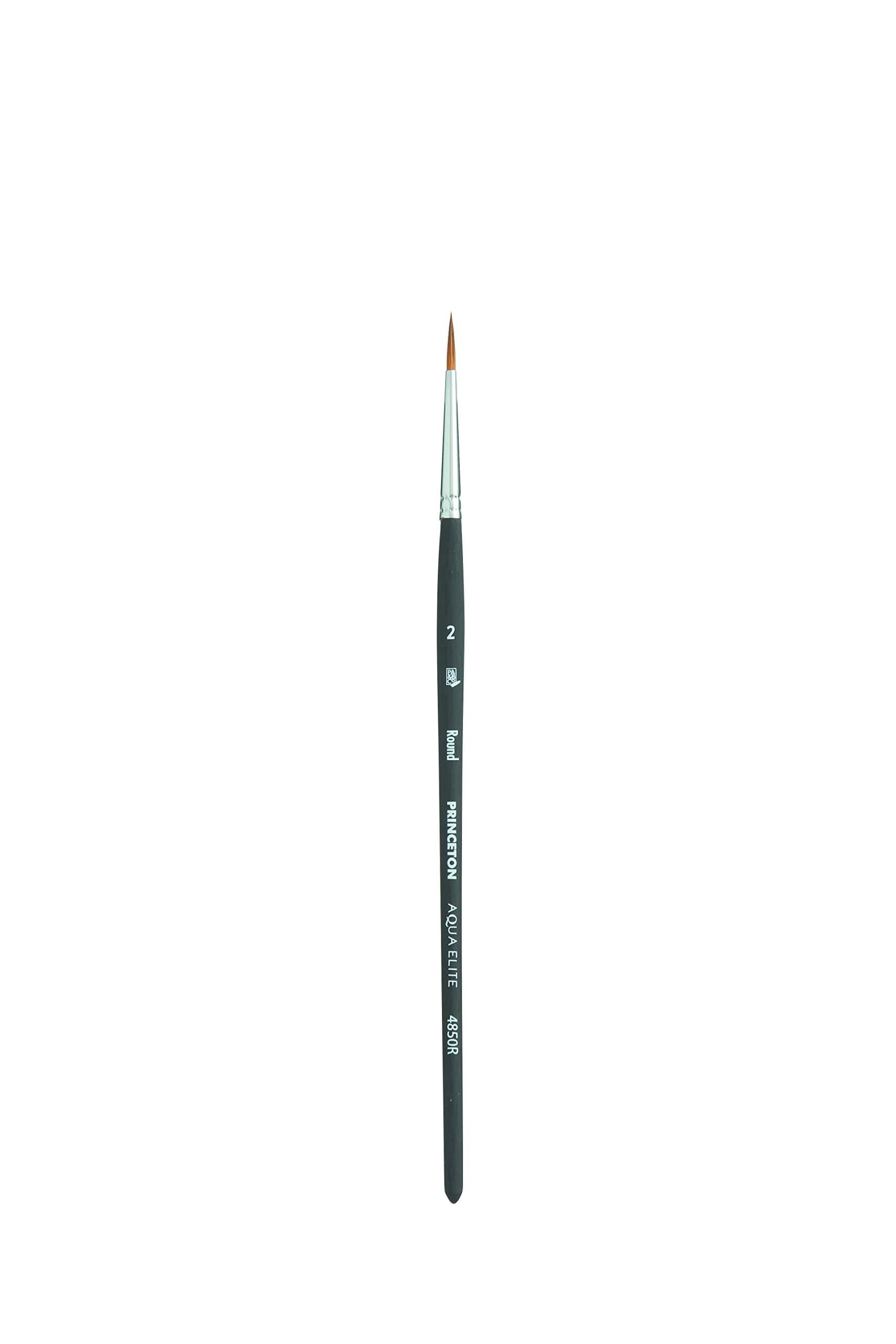 Aqua Elite Short Handle Round Paint Brush | Precise Brush for Fine Detail | Maximum Colour Holding Capacity | Even & Consistent Flow | Size - No 2