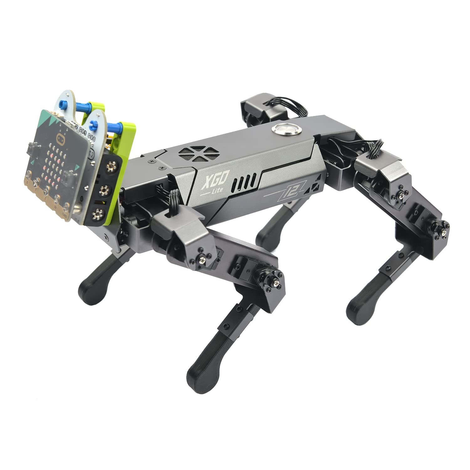 ELECFREAKS microbit Robotic Dog Xgo Kit, 12 Movable Joint DIY Programmable Full Metal Bionic Robot Kit, STEM Educational Project for Open Source Hardware(Without Micro:bit)