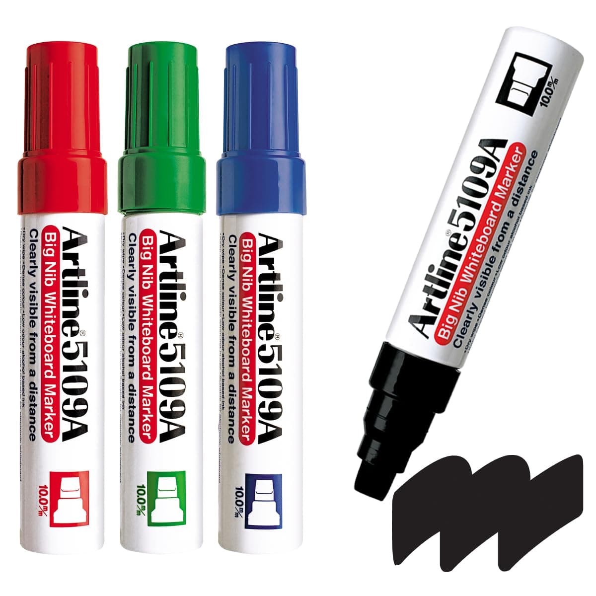 Artline 5109A Extra Thick Whiteboard Pens - Pack 4