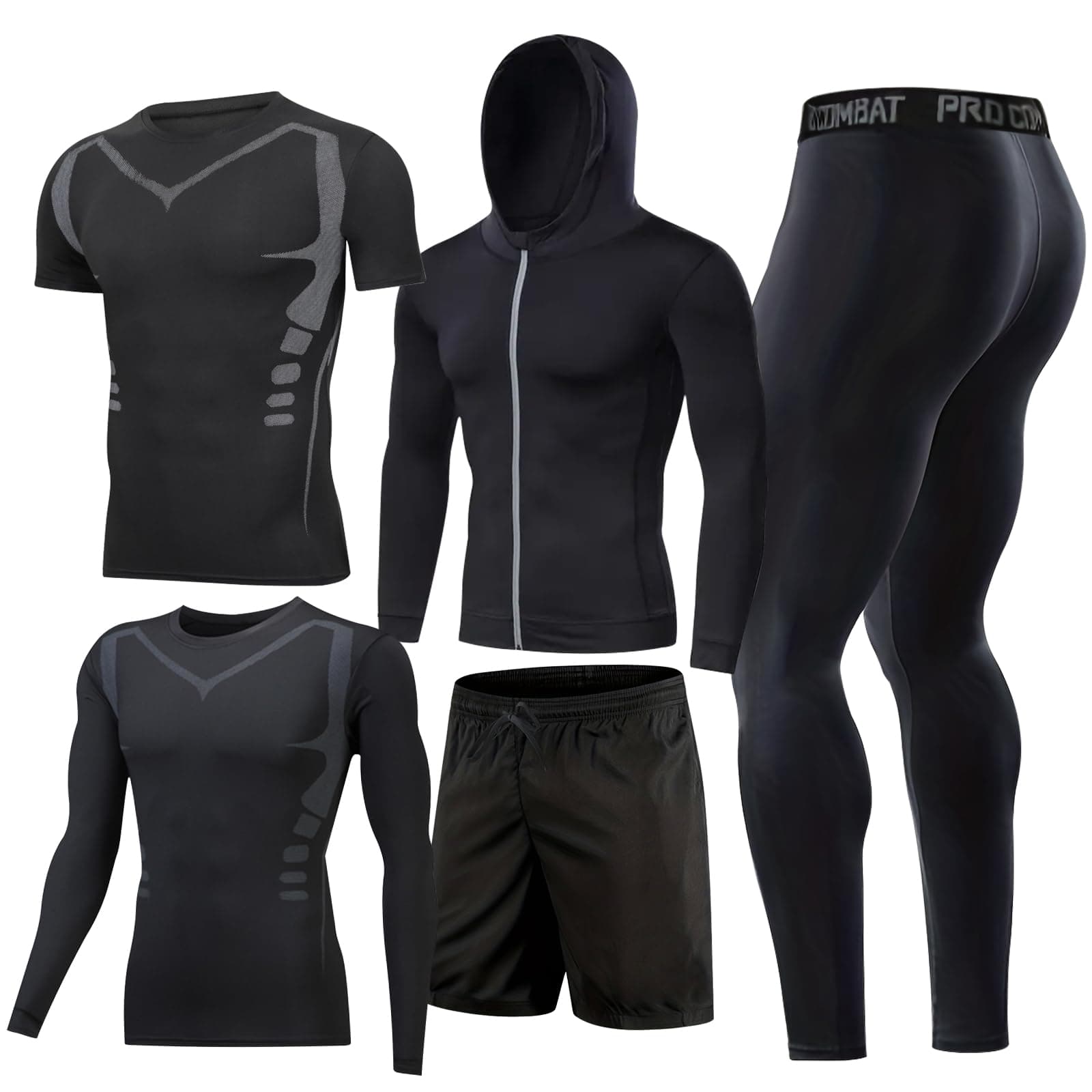 5PCS Gym Clothes for Men Workout Sets