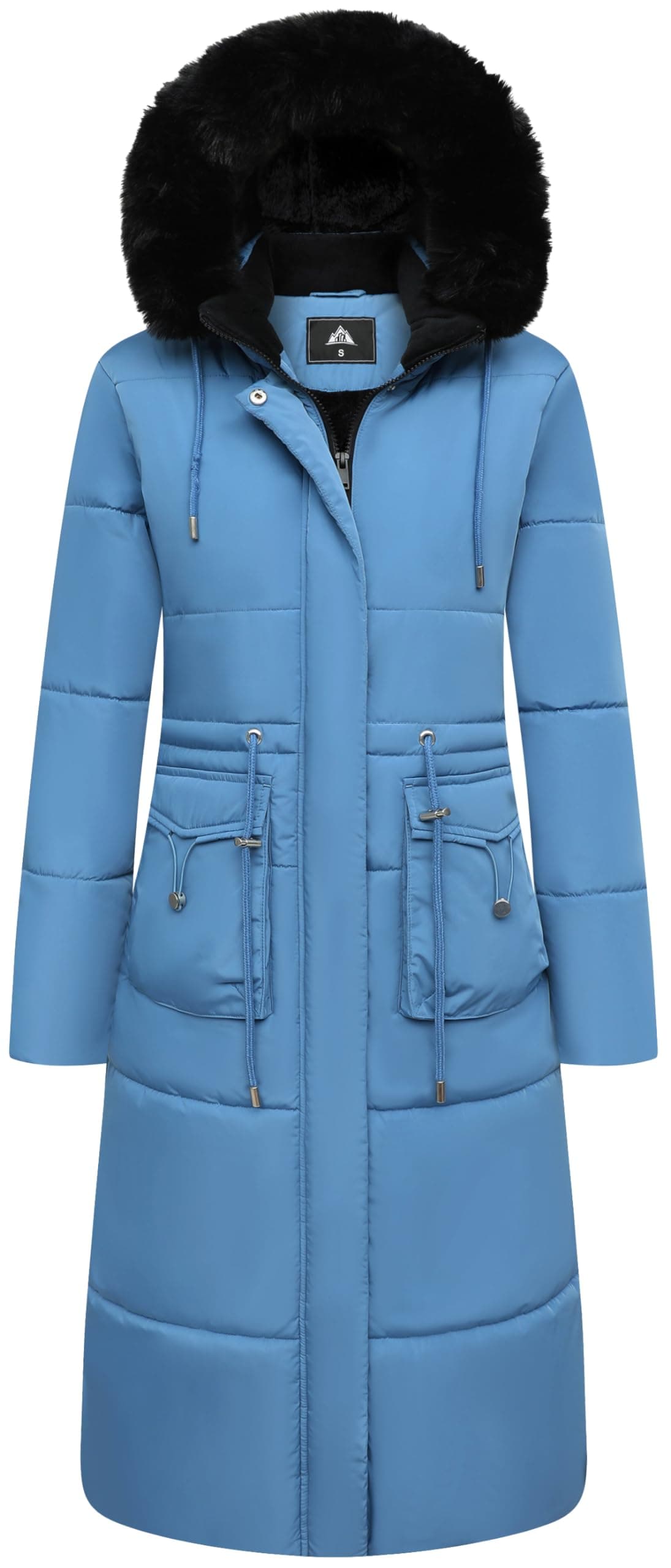 Women's Long Winter Puffer Coat Waterproof Warm Maxi Down Jacket Faux Fur Removable Hood Parka