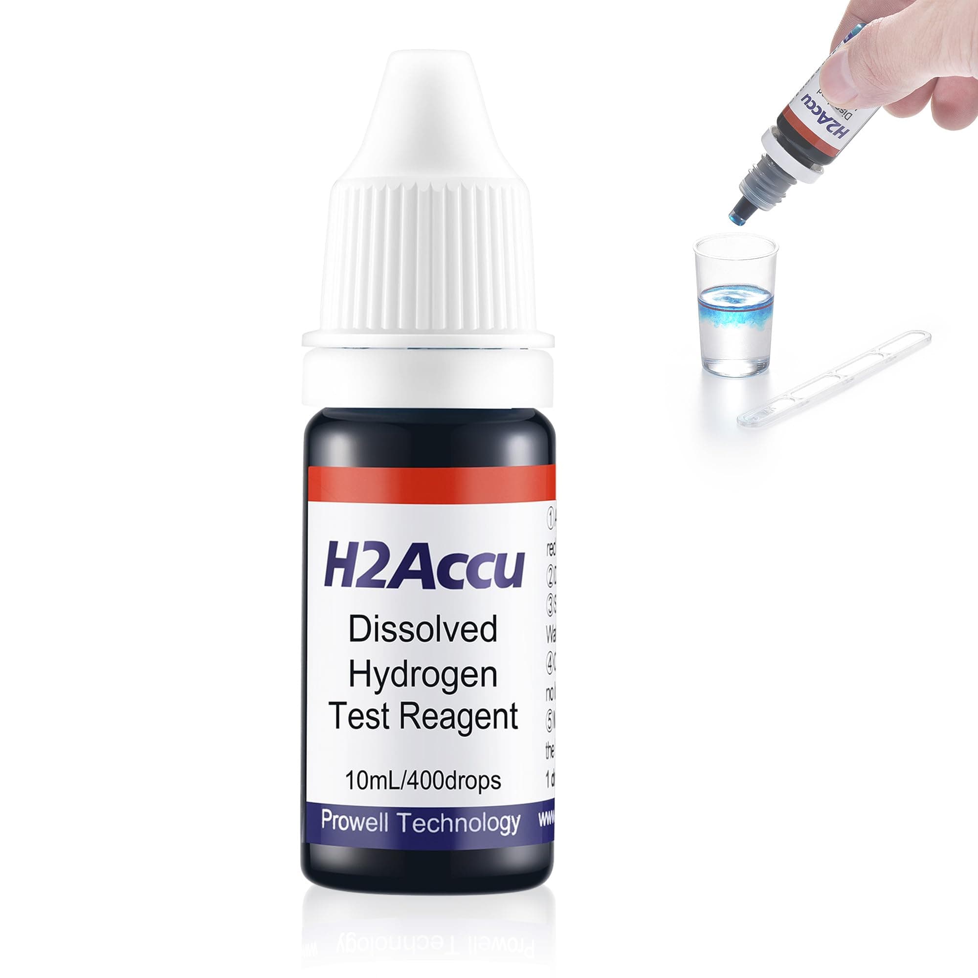 Dissolved Hydrogen Test Reagent | Measuring Molecular Hydrogen Concentration in Water | Blue Drops for Hydrogen Water Generator Bottle Hydrogen Machine | H2Accu
