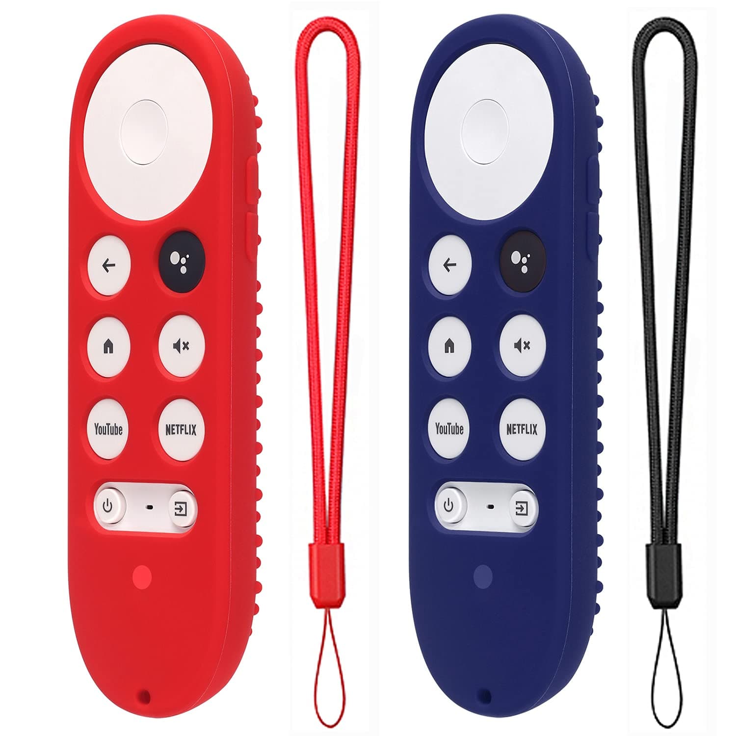 2 Pack Silicone Case for Chromecast with Google TV 2020 Voice Remote Protective Cover for 2020 Chromecast Voice Remote (Red+Midnight Blue)