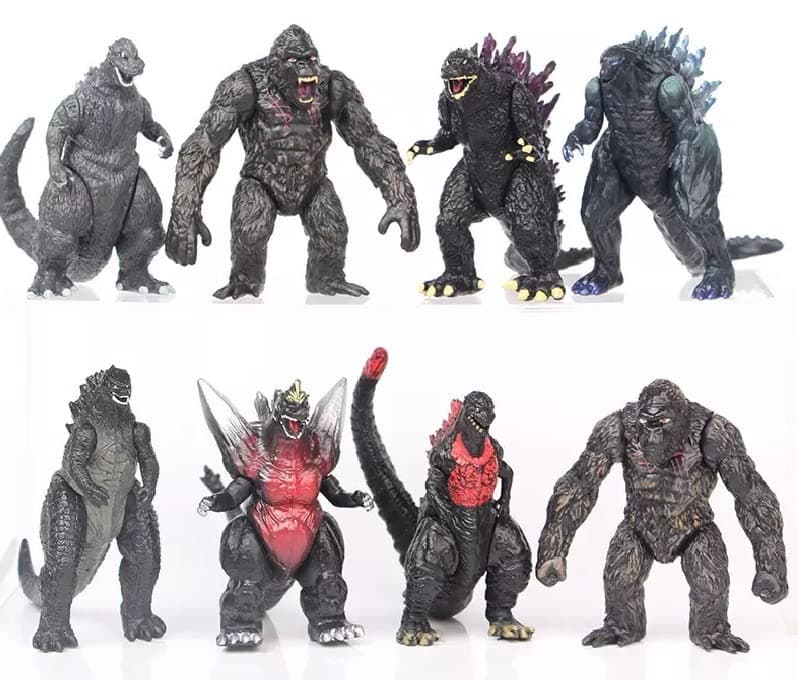 - De-Lite™ Action Figures Soft Touch Vinyl Plastic Collectible Model Toys… (Monster & Kong, 8 Pieces Set, Multicolour, 5-7cm)