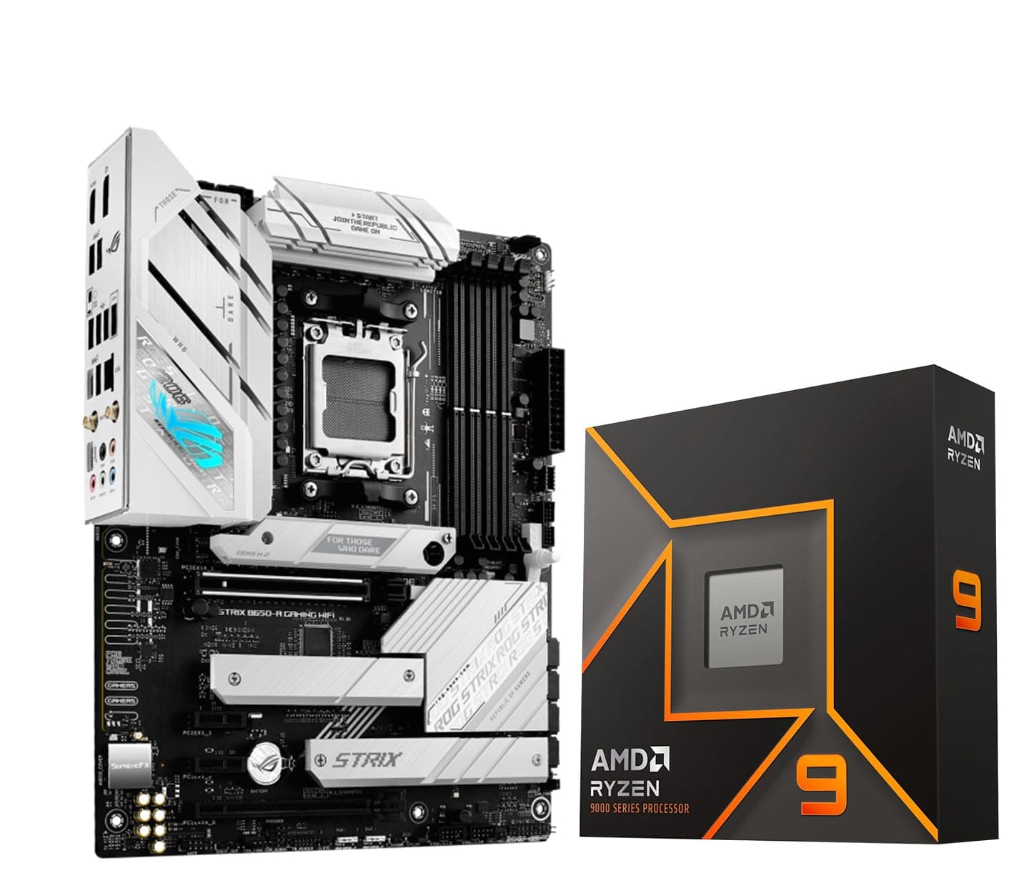 AMD Ryzen 9 9900X AM5 CPU Processor Bundle with ASUS ROG Strix B650-A Gaming WiFi 6E AM5 Ryzen 7000 Gaming Motherboard