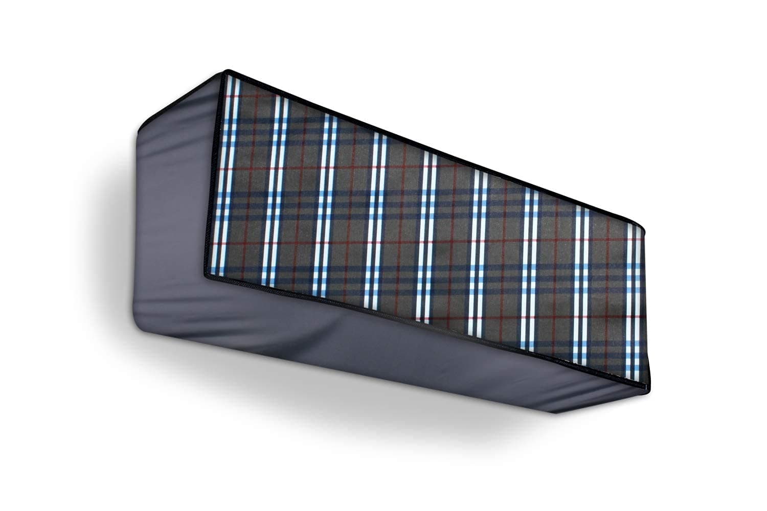 Split Ac Cover Indoor Unit For 2 Ton Capacity Ac, All Weather Polyester Cover / Attractive Digital Prints / Dustproof / Water Resistant Ac Cover (Grey Blue Check)