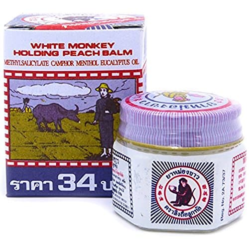 3 X White Monkey Holding Peach Medicated Balm 18g Made In Thailand by White Monkey