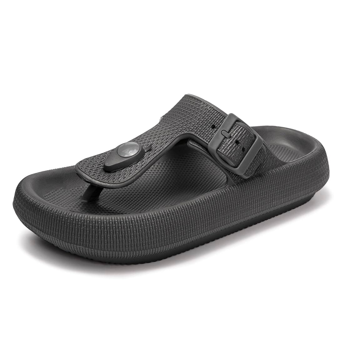 FUNKYMONKEY Thong Sandals Adjustable Buckle EVA Thick-Soled Flip Flops for Women and Men
