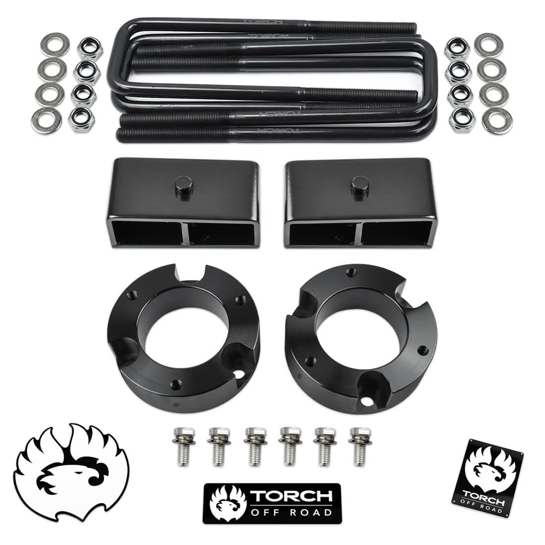 TORCH 3" Front 2" Rear Leveling Lift Kit for 1995-2004 Toyota Tacoma 2WD 4WD TRD SR5 - Models with 6 Lug Wheel Bolt Pattern ONLY