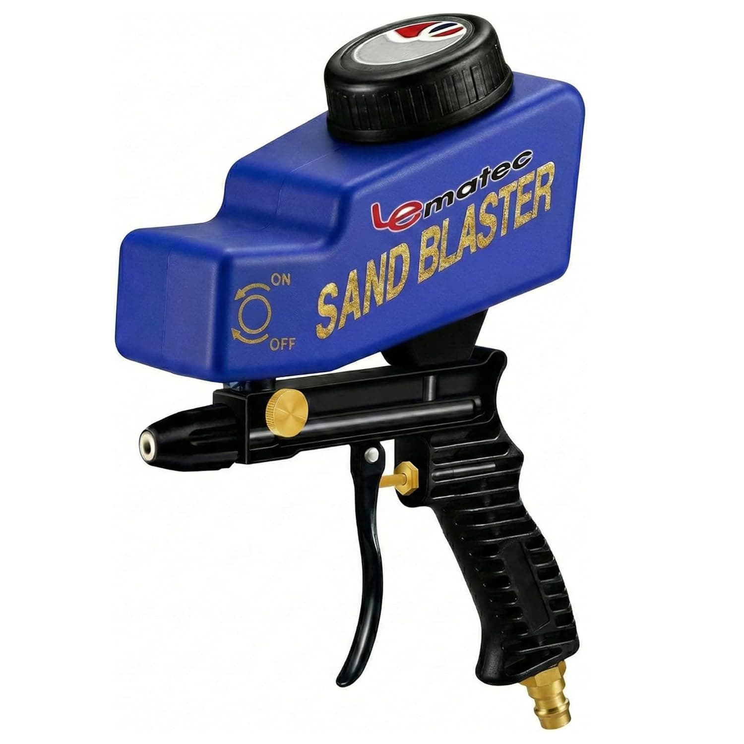 LE LEMATEC Portable Sandblaster Gun Kit - Includes Connector, Premium Ceramic Nozzle, & Media Mesh Filter - for Cleaning Rust, Dirt, Paint, & Glass Etching