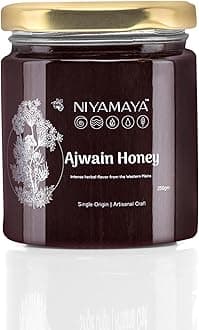 NIYAMAYA Pure Ajwain Honey 250 gm | Unprocessed Natural Raw honey No Sugar Added No Additives Or Preservatives